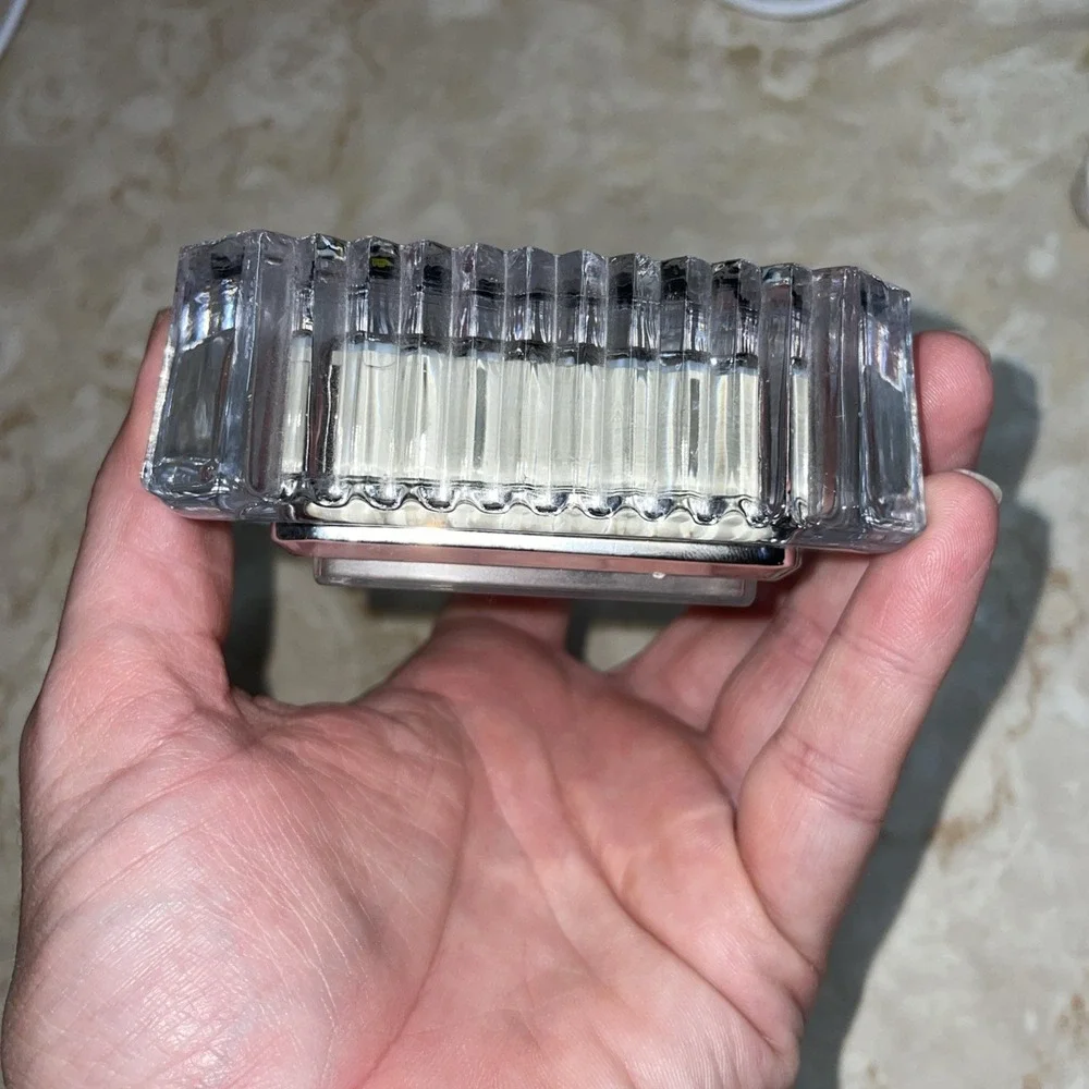 Lead Crystal Framed Square Shelf Quartz Clock TESTED‎ WORKS